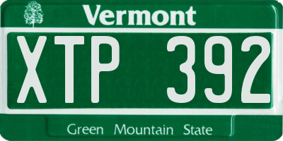 VT license plate XTP392