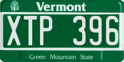 VT license plate XTP396