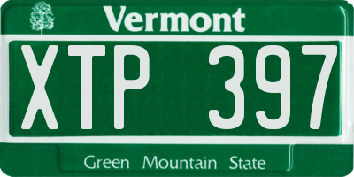 VT license plate XTP397