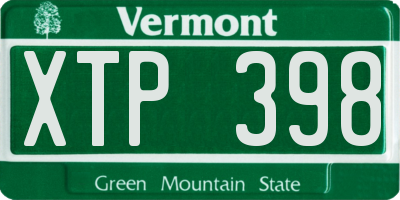VT license plate XTP398