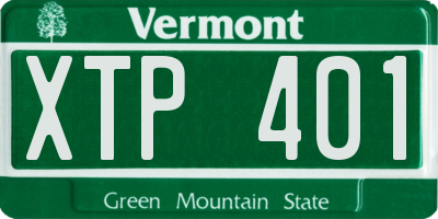 VT license plate XTP401