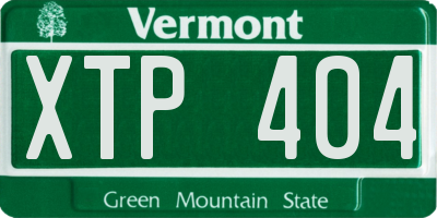 VT license plate XTP404