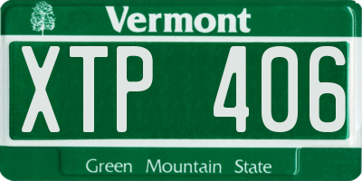 VT license plate XTP406