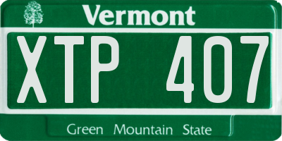 VT license plate XTP407