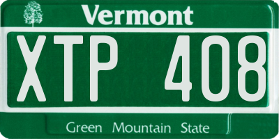 VT license plate XTP408