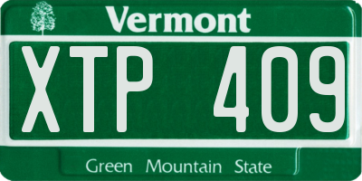 VT license plate XTP409