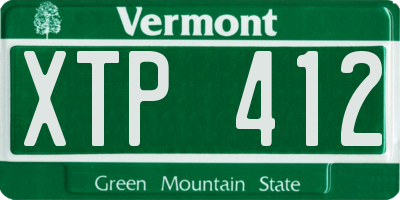 VT license plate XTP412