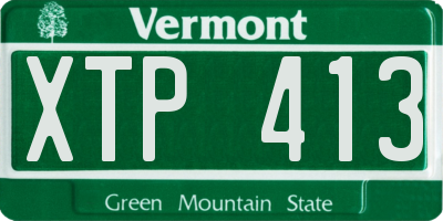 VT license plate XTP413