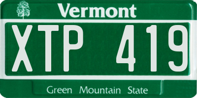 VT license plate XTP419