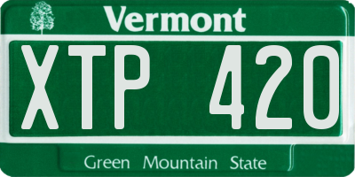 VT license plate XTP420