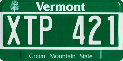 VT license plate XTP421