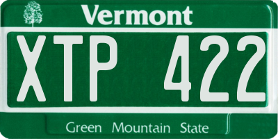 VT license plate XTP422