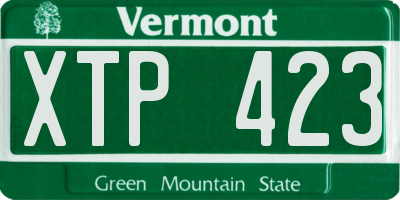 VT license plate XTP423