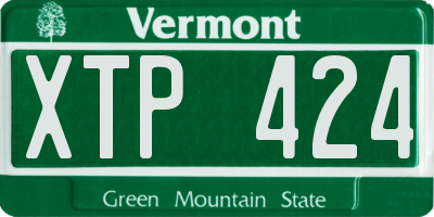 VT license plate XTP424