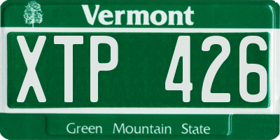 VT license plate XTP426
