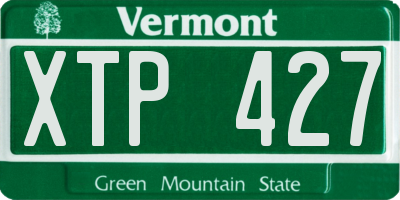 VT license plate XTP427