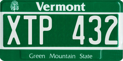 VT license plate XTP432