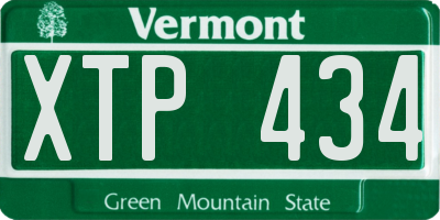 VT license plate XTP434