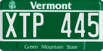 VT license plate XTP445