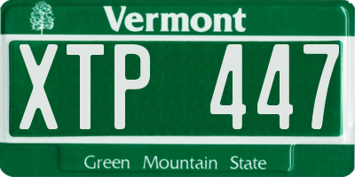 VT license plate XTP447