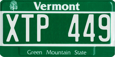 VT license plate XTP449
