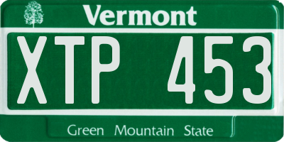 VT license plate XTP453