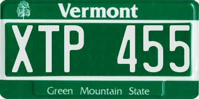 VT license plate XTP455