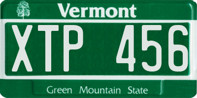 VT license plate XTP456