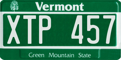 VT license plate XTP457