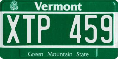 VT license plate XTP459
