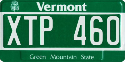 VT license plate XTP460