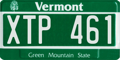VT license plate XTP461