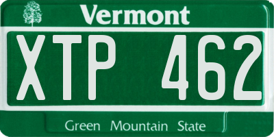 VT license plate XTP462