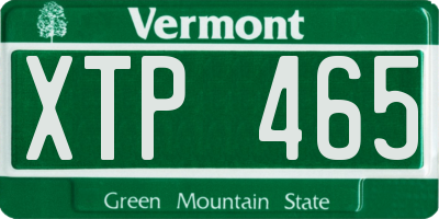 VT license plate XTP465