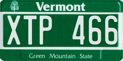 VT license plate XTP466