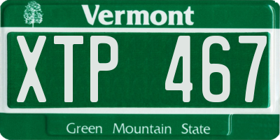 VT license plate XTP467