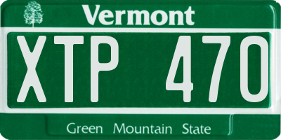 VT license plate XTP470