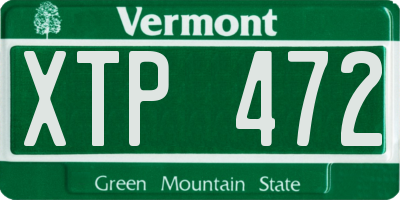 VT license plate XTP472