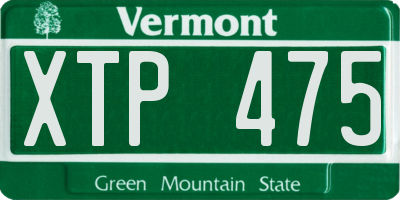 VT license plate XTP475