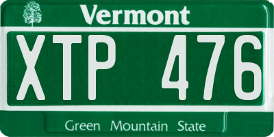 VT license plate XTP476