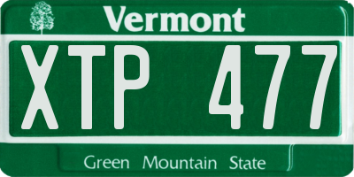 VT license plate XTP477
