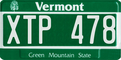VT license plate XTP478