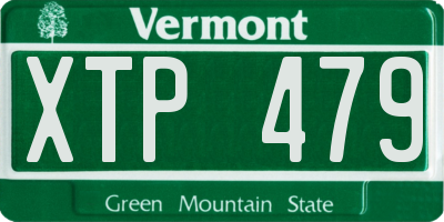 VT license plate XTP479