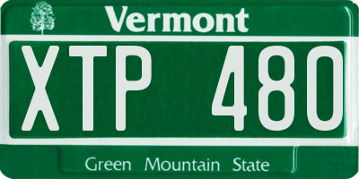 VT license plate XTP480