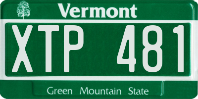 VT license plate XTP481