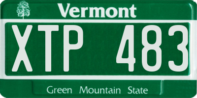 VT license plate XTP483