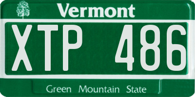 VT license plate XTP486