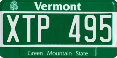 VT license plate XTP495