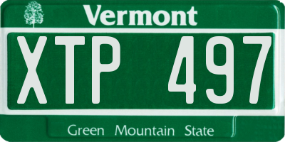 VT license plate XTP497