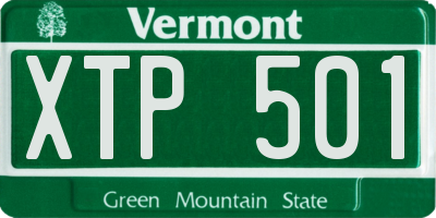 VT license plate XTP501